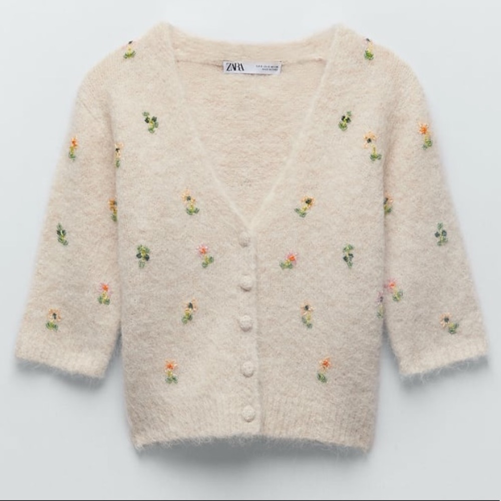 ZARA BEADED EMBROIDERED CARDIGAN - Picture 4 of 4